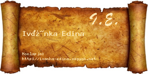 Ivánka Edina névjegykártya