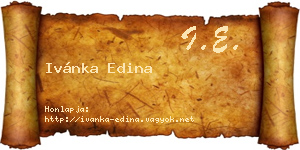 Ivánka Edina névjegykártya