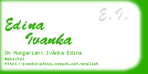 edina ivanka business card